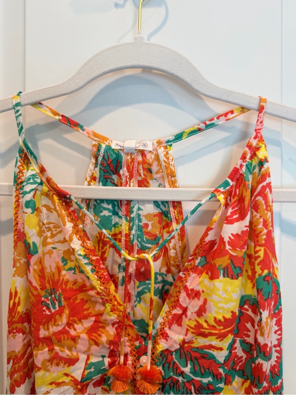 Poupette St. Barth Orange, Yellow & Green Floral Mini Dress - Picture 4 of 8